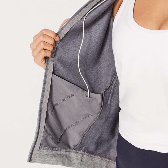 Lululemon Wind Down Zip Up Jacket Heather Grey Sz 4 - Picture 11 of 13